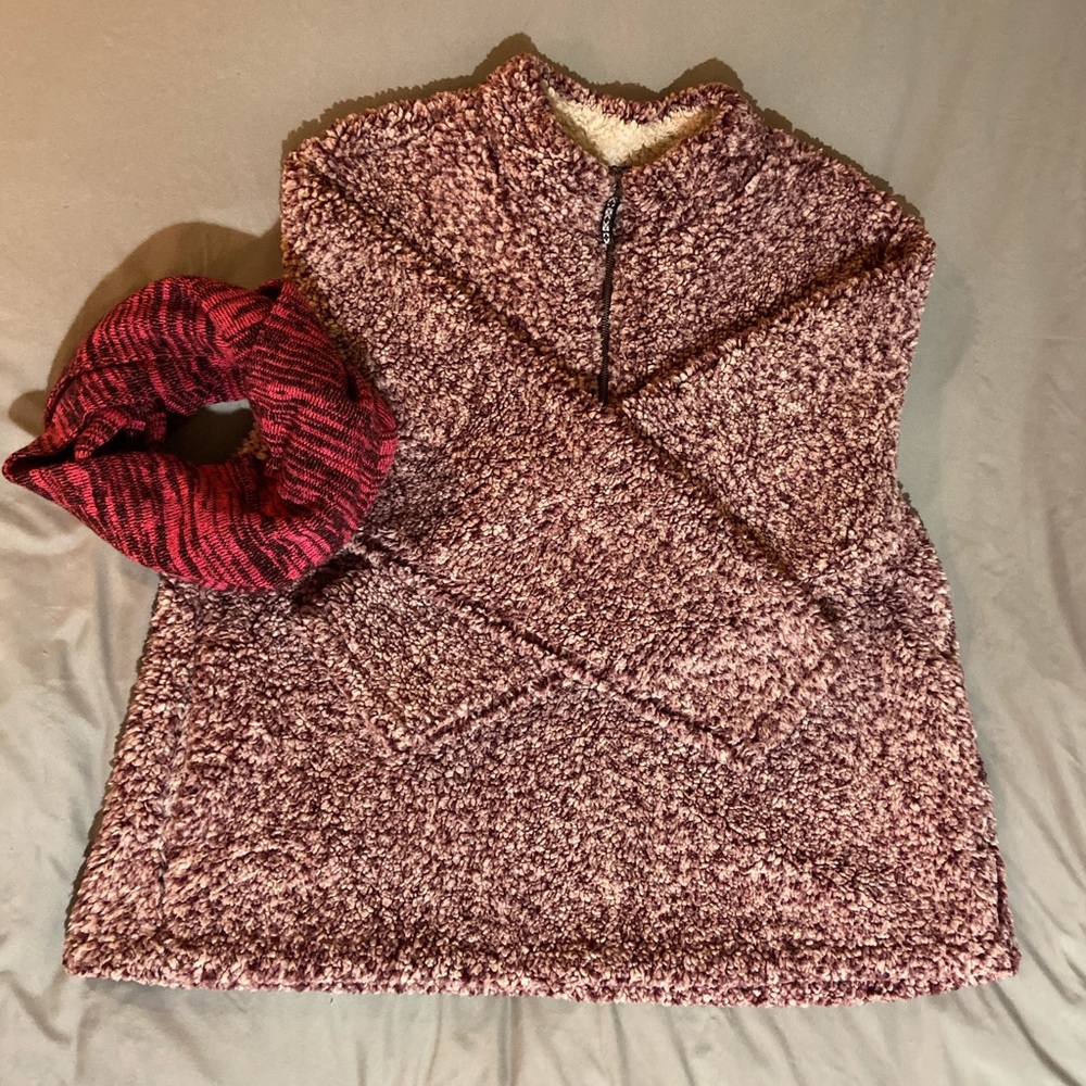 NWOT Red/White Speckled Sweater